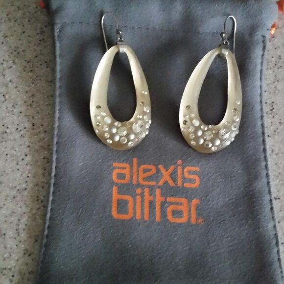 ALEXIS BITTAR Lucite earrings with crystals - Picture 1 of 2